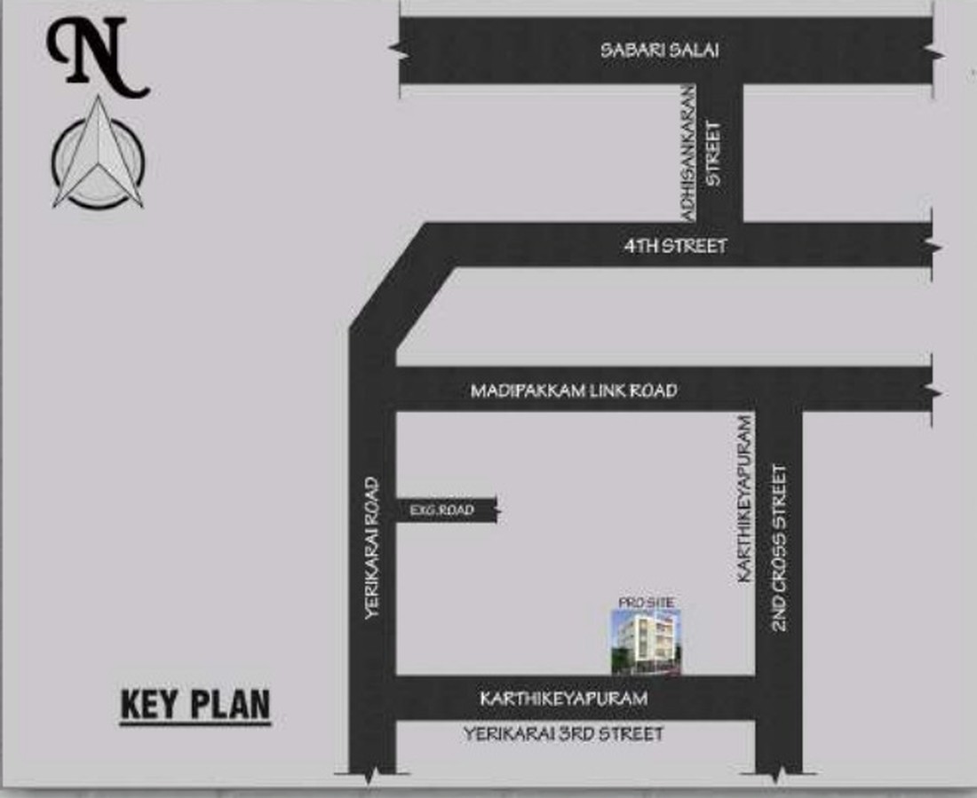 Key plan showing the site off Yerikarai 3rd Street